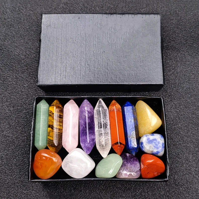 Chakra-Balance™ Crystal Jewellery Set: 14 Pieces for Healing & Relaxation