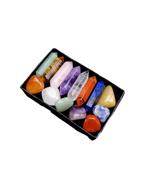 Chakra-Balance™ Crystal Jewellery Set: 14 Pieces for Healing & Relaxation