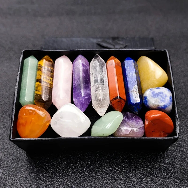 Chakra-Balance™ Crystal Jewellery Set: 14 Pieces for Healing & Relaxation